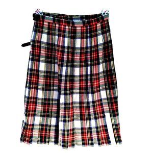 Vtg Jedburgh Kiltmakers Wool Blend Red Plaid Tartans Wrap Scottish Kilt Skirt 16